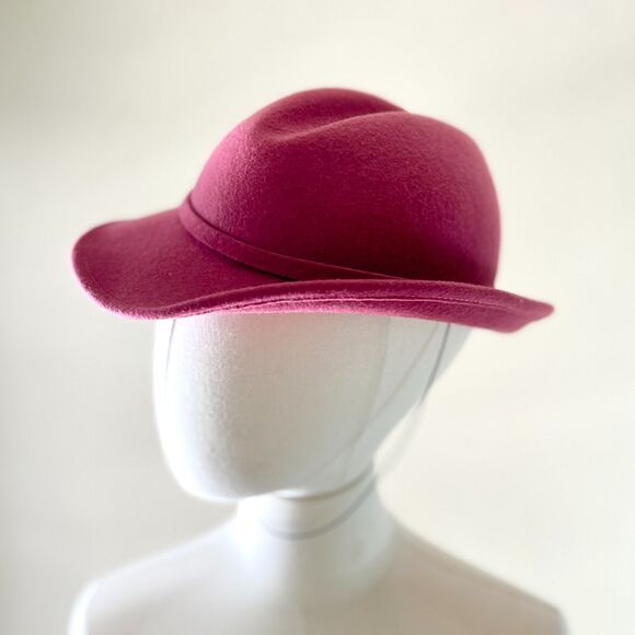 Vintage 80s Sonni San Francisco Raspberry Cloche Hat 100% Doeskin Felt Wool (OS)